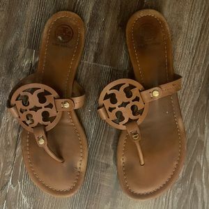 TORY BURCH MILLER SANDALS- BROWN SIZE 8